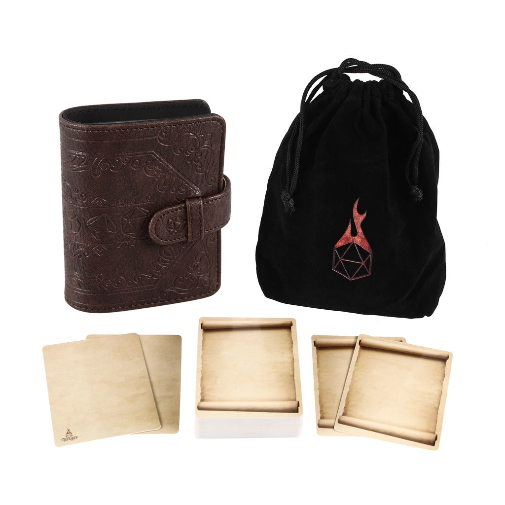 Book of Incantations Spell Card Book (Dice Edition), Brown | D20 Games