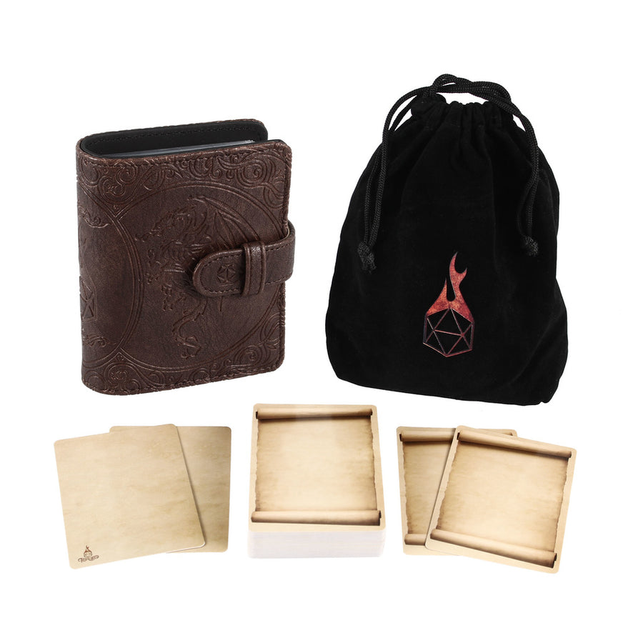Book of Incantations Spell Card Book (Dragon Edition), Brown | D20 Games