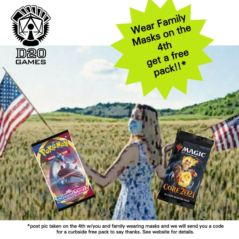 D20 Prizes for wearing mask on the 4th!!