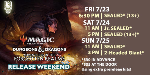 Open(ish), and doing MTG Events!-Real Reopening first Weekend in August.