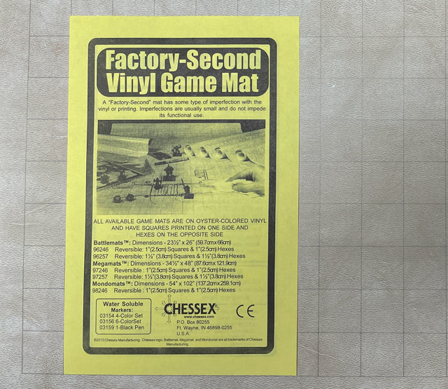 Chessex - Factory-Second Reversible Battlemat 1"" Squares & 1"" Hexes