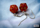 Chessex - Dice Hook Earrings Glitter Ruby + Gold