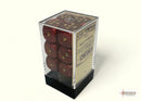 Chessex - Heart Glitter Ruby Red + Gold 16mm D6 with Pips Dice Block