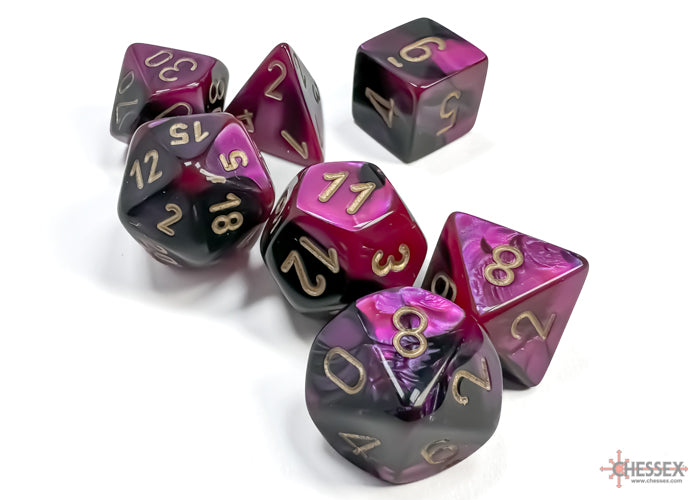 Gemini 4: Poly Black Purple/Gold (7) | D20 Games