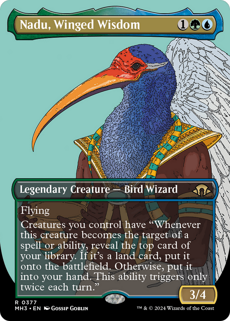 Nadu, Winged Wisdom (Borderless) [Modern Horizons 3] | D20 Games