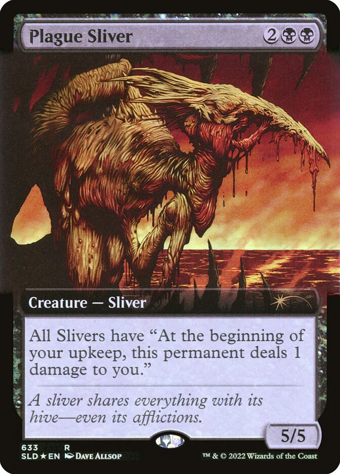 Plague Sliver (Extended Art) (Step-and-Compleat Foil) [Secret Lair Drop Promos] | D20 Games