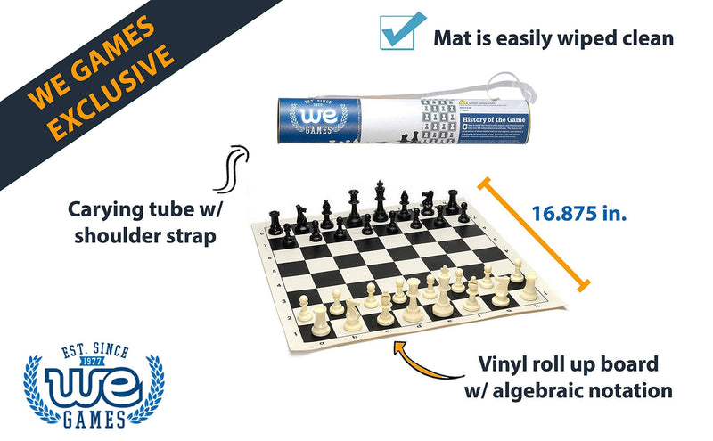 Travel Chess Set for Adults and Beginners, 17 in. Roll-Up