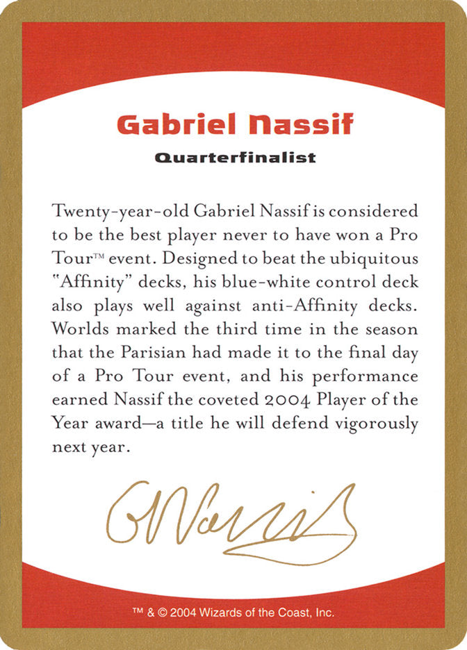 Gabriel Nassif Bio [World Championship Decks 2004] | D20 Games