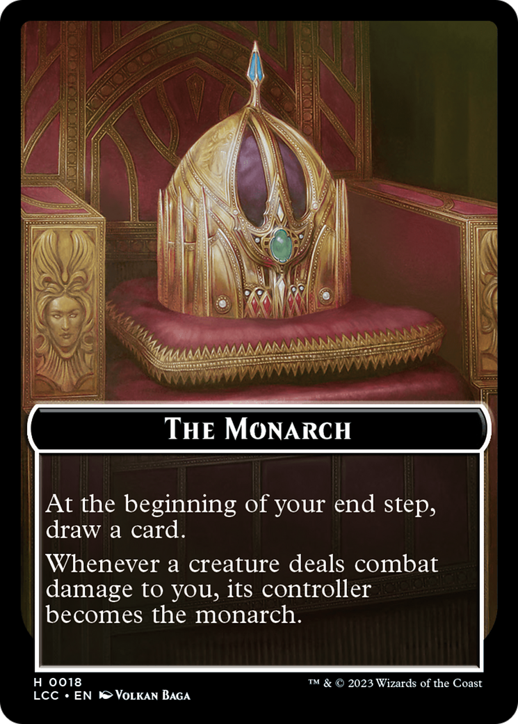 The Monarch // Dinosaur Double-Sided Token [The Lost Caverns of Ixalan Commander Tokens] | D20 Games