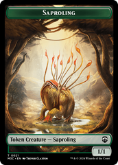 Tarmogoyf // Saproling Double-Sided Token [Modern Horizons 3 Commander Tokens] | D20 Games