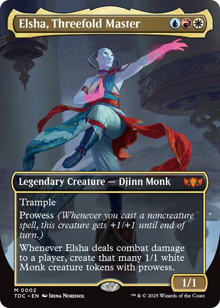 Elsha, Threefold Master (Borderless) [Tarkir: Dragonstorm Commander] | D20 Games