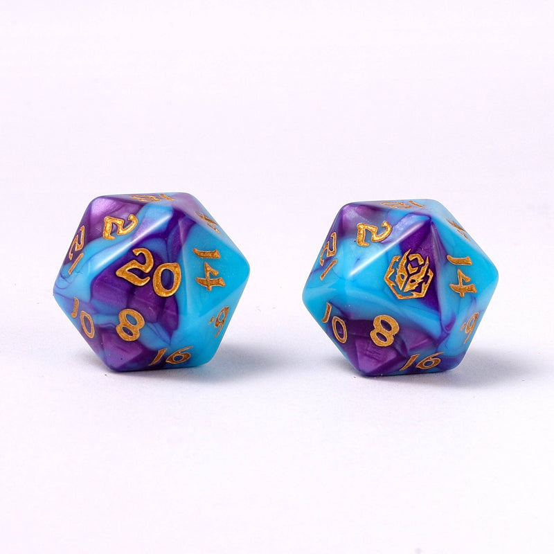 Wyrmforged Rollers - Rounded Edge 8 Piece Polyhedral Dice set - Banshee's Wail