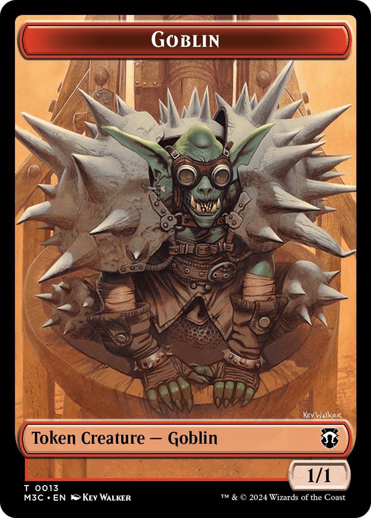 Tarmogoyf (Ripple Foil) // Goblin Double-Sided Token [Modern Horizons 3 Commander Tokens] | D20 Games