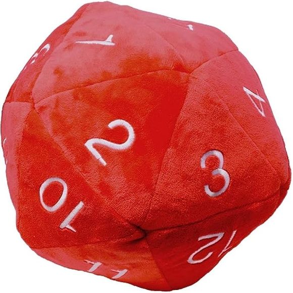 Jumbo D20 Novelty Dice Plush - Red with White Numbering