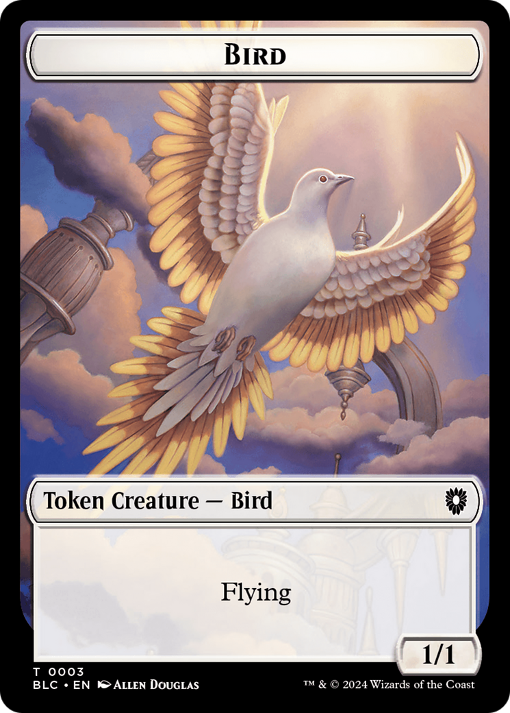 Storm Crow // Bird (003) Double-Sided Token [Bloomburrow Commander Tokens] | D20 Games