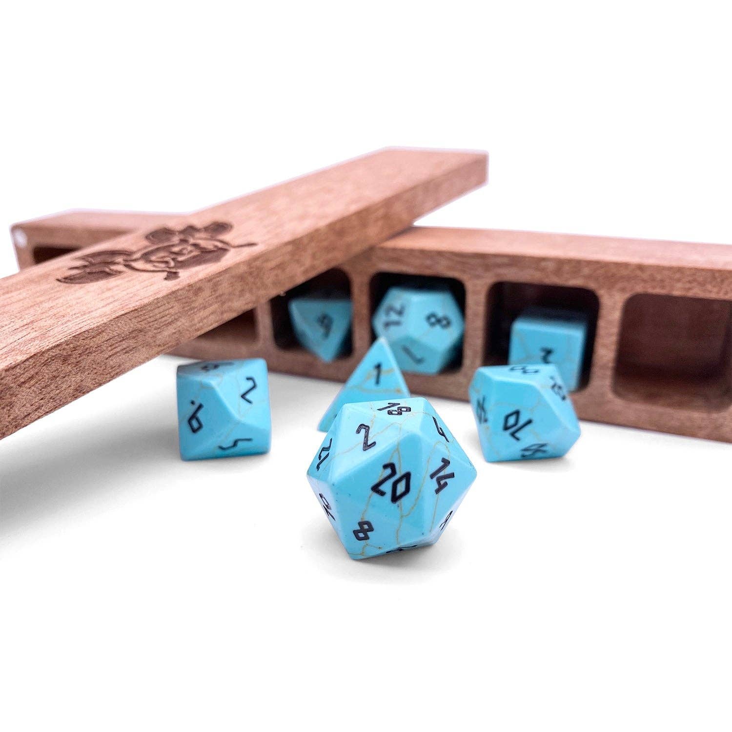 Turquoise - 7 Piece RPG Set Gemstone Dice | D20 Games
