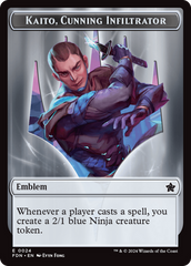 Emblem - Kaito, Cunning Infiltrator // Ninja Doubled-Sided Token [Foundations Tokens] | D20 Games