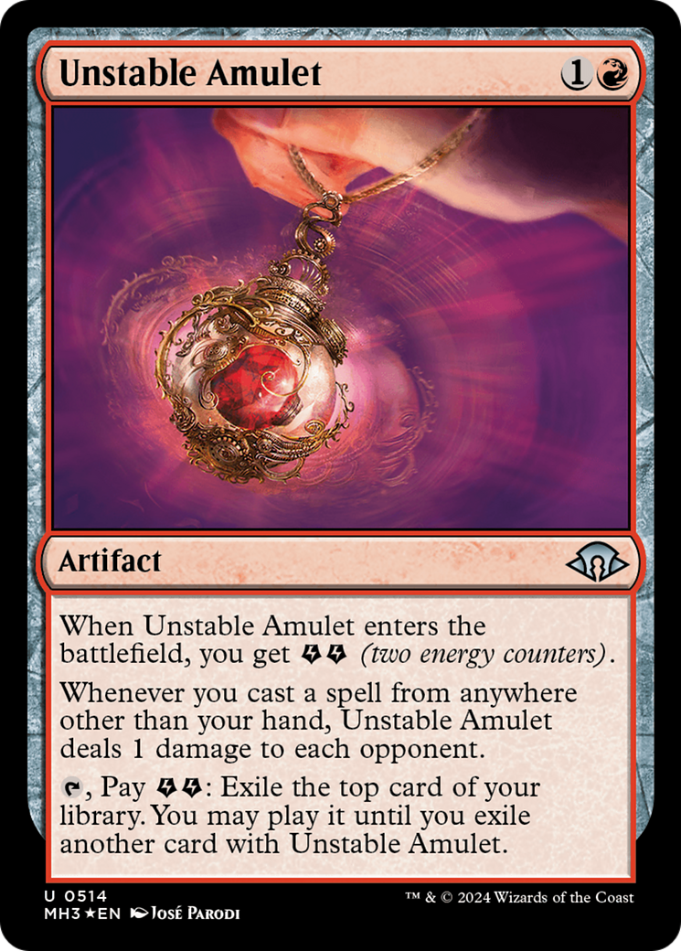 Unstable Amulet (Ripple Foil) [Modern Horizons 3] | D20 Games