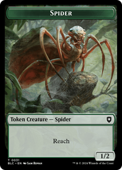 Spider // Blood Double-Sided Token [Bloomburrow Commander Tokens] | D20 Games