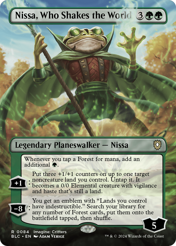 Nissa, Who Shakes the World (Borderless) [Bloomburrow Commander] | D20 Games