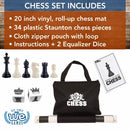WE Games Best Value Tournament Chess Set - 20 inch: Black