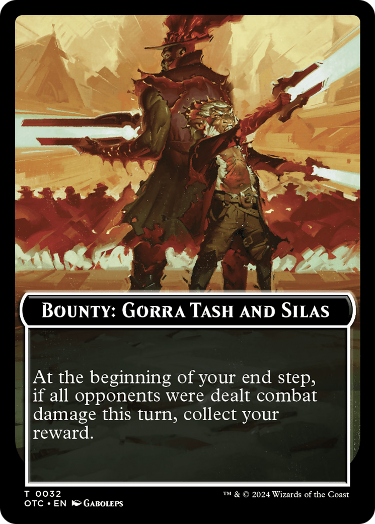 Bounty: Gorra Tash and Silas // Bounty Rules Double-Sided Token [Outlaws of Thunder Junction Commander Tokens] | D20 Games