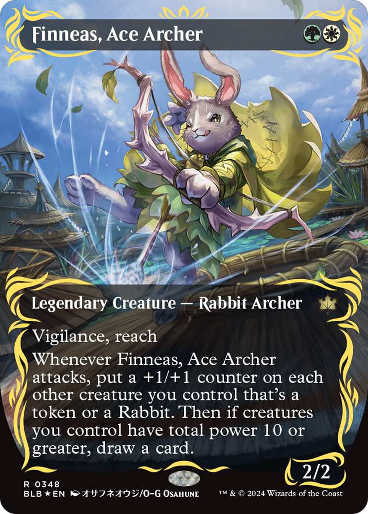 Finneas, Ace Archer (Borderless) (Raised Foil) [Bloomburrow] | D20 Games