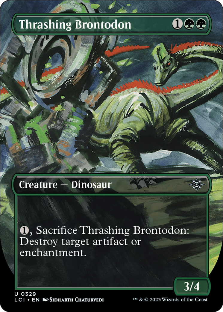 Thrashing Brontodon (Borderless) [The Lost Caverns of Ixalan] | D20 Games