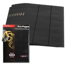 Black card sleeves with Pro-Pages packaging featuring a dragon logo on a white background