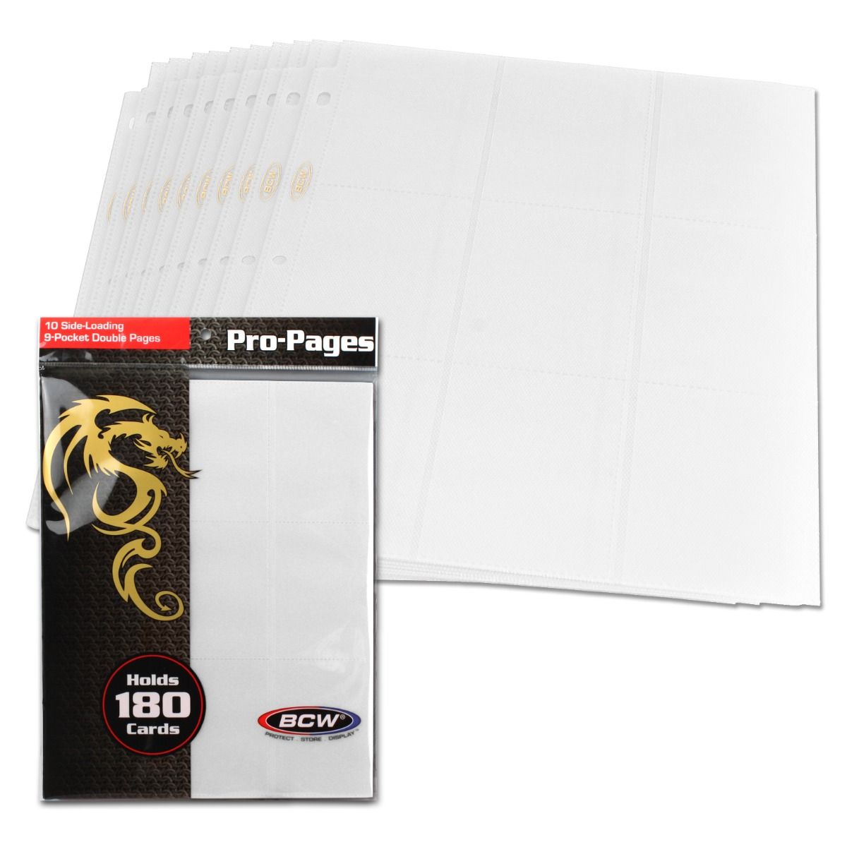 Pro-Pages card sleeves with BCW branding on a white background | D20 Games