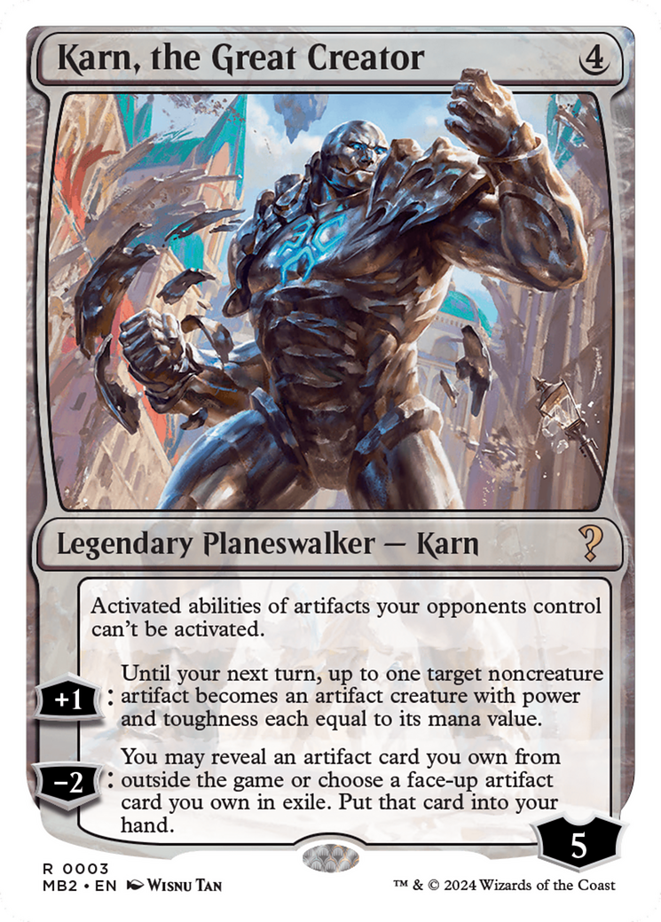 Karn, the Great Creator (White Border) [Mystery Booster 2] | D20 Games