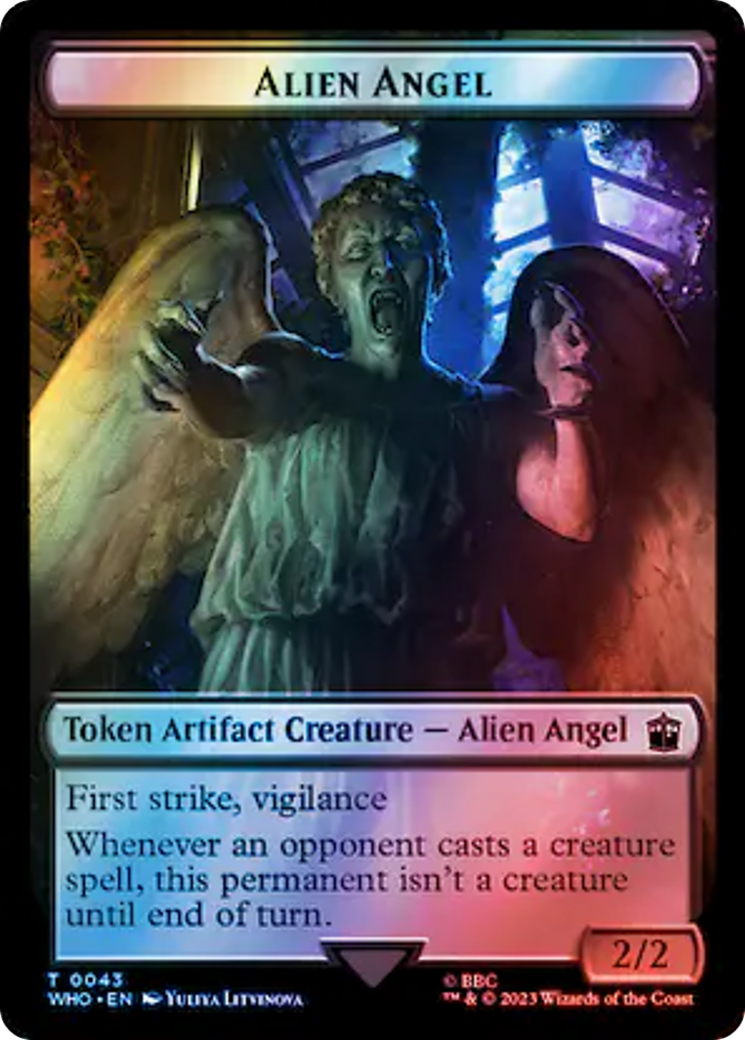 Alien Angel // Food (0057) Double-Sided Token (Surge Foil) [Doctor Who Tokens] | D20 Games