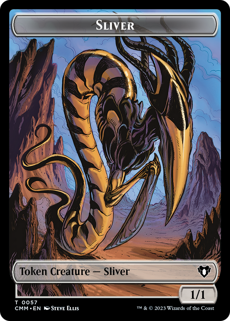 Sliver Army // Sliver Double-Sided Token [Commander Masters Tokens] | D20 Games