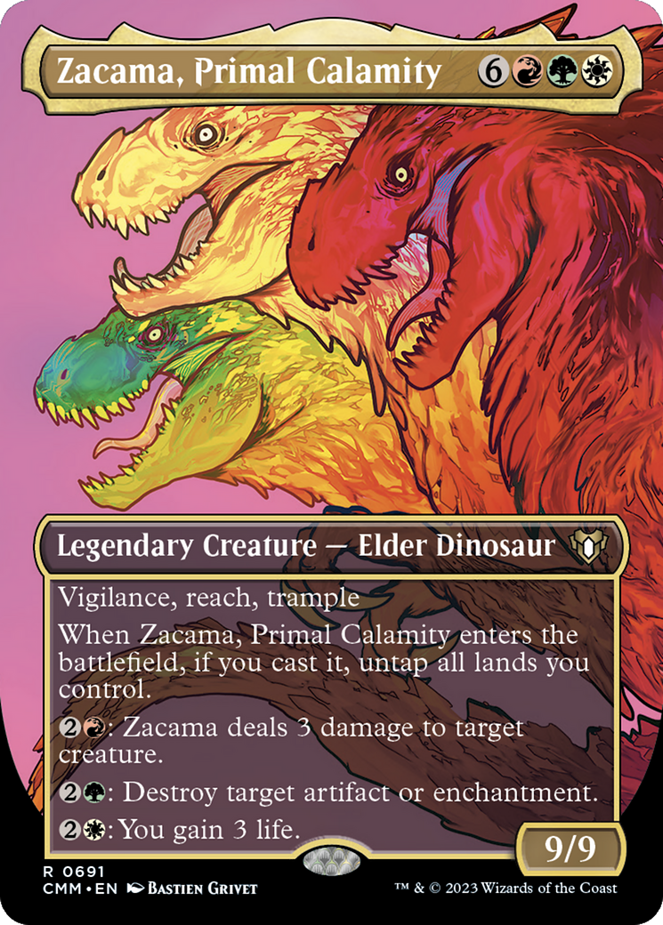 Zacama, Primal Calamity (Borderless Profile) [Commander Masters] | D20 Games