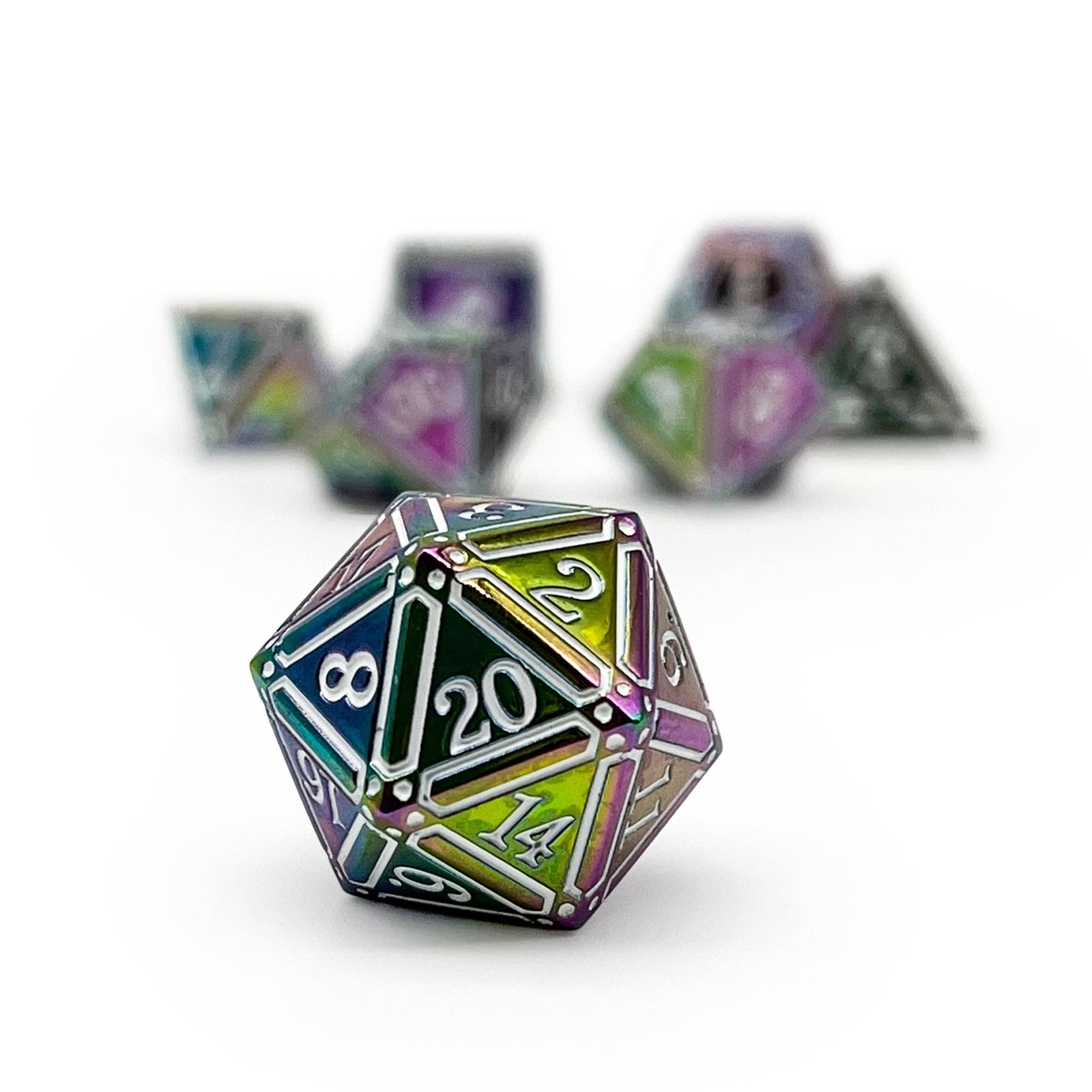 Ironworks - Particle Blast 7 Piece RPG set Alloy Metal Dice | D20 Games