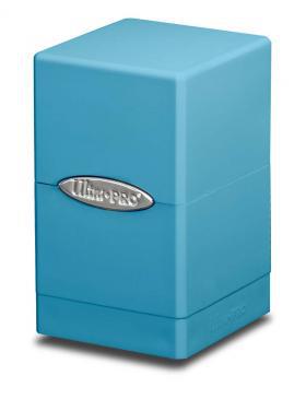 Light Blue Satin Tower Deck Box