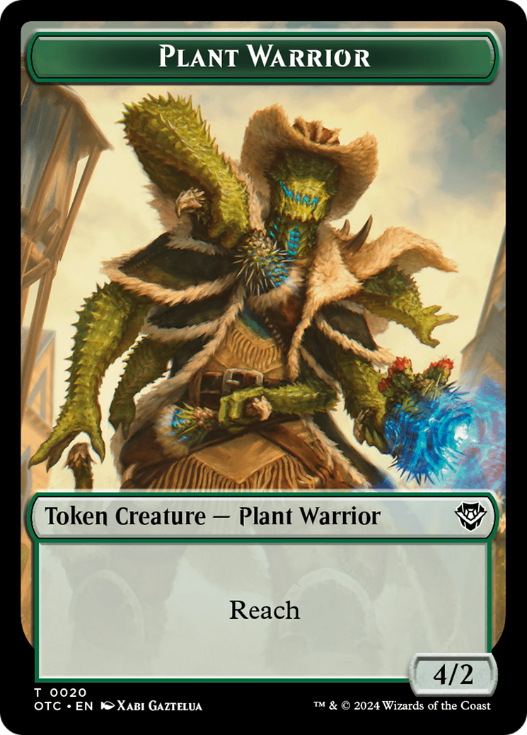 Plant Warrior // Treasure Double-Sided Token [Outlaws of Thunder Junction Commander Tokens] | D20 Games