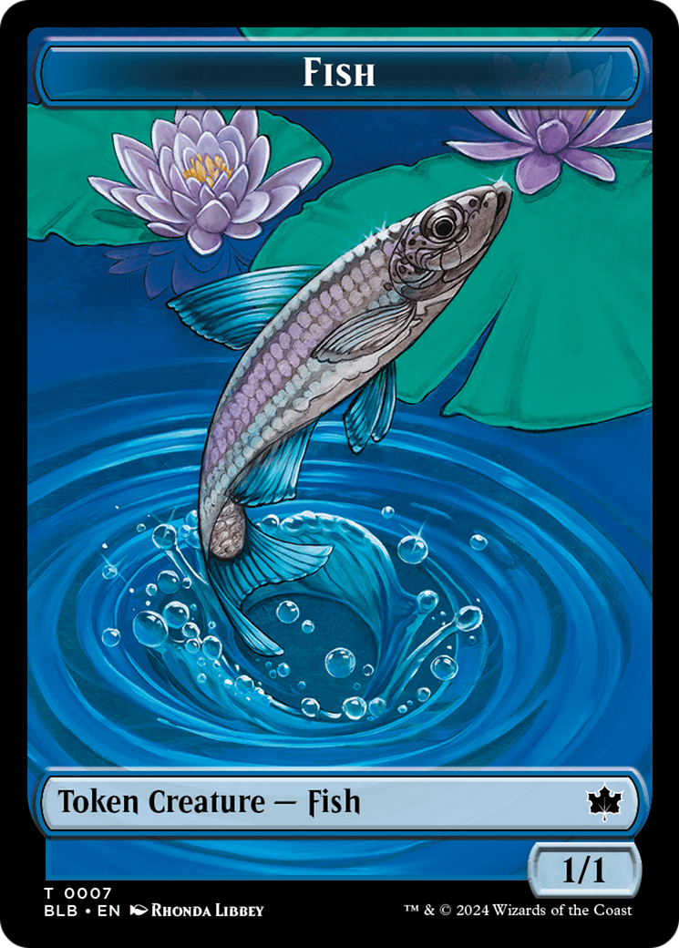 Fish // Warren Warleader Double-Sided Token [Bloomburrow Tokens] | D20 Games