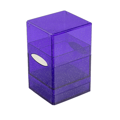 Purple Glitter Satin Tower Deck Box | D20 Games