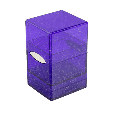 Purple Glitter Satin Tower Deck Box