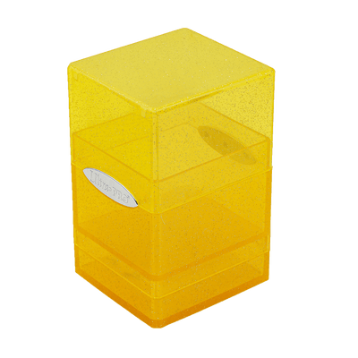 Yellow Glitter Satin Tower Deck Box
