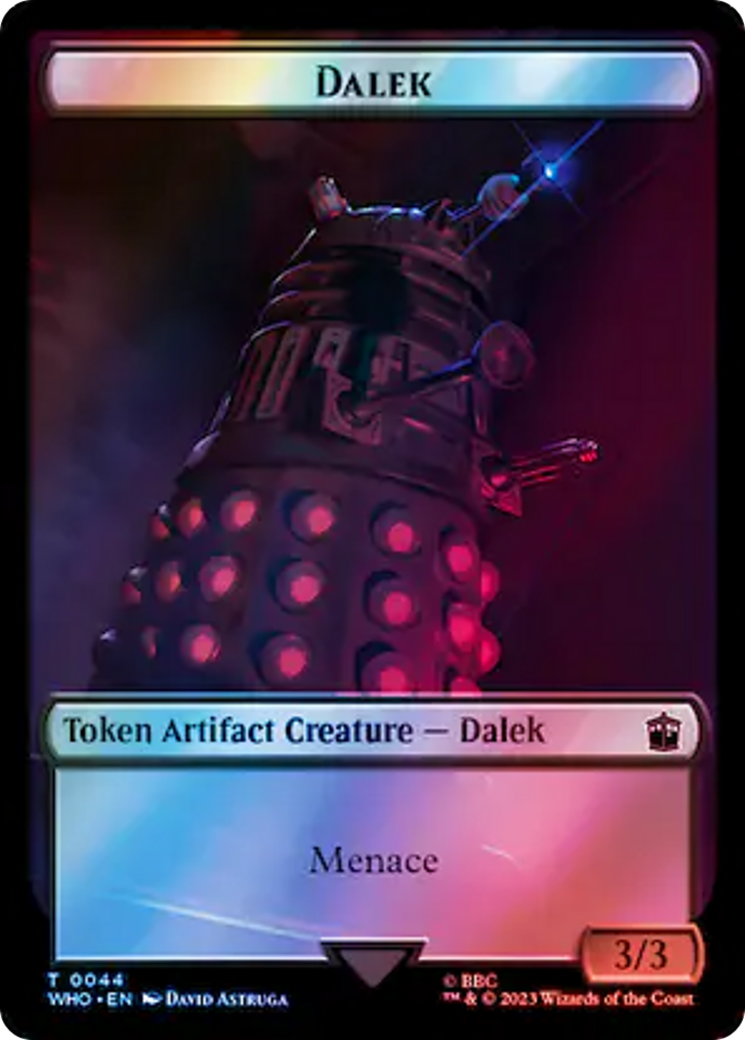 Dalek // Alien Warrior Double-Sided Token (Surge Foil) [Doctor Who Tokens] | D20 Games