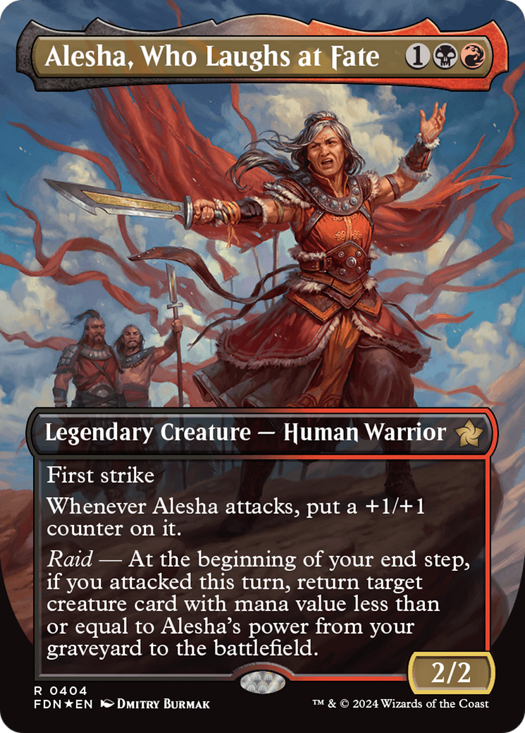 Alesha, Who Laughs at Fate (Borderless) (Mana Foil) [Foundations] | D20 Games