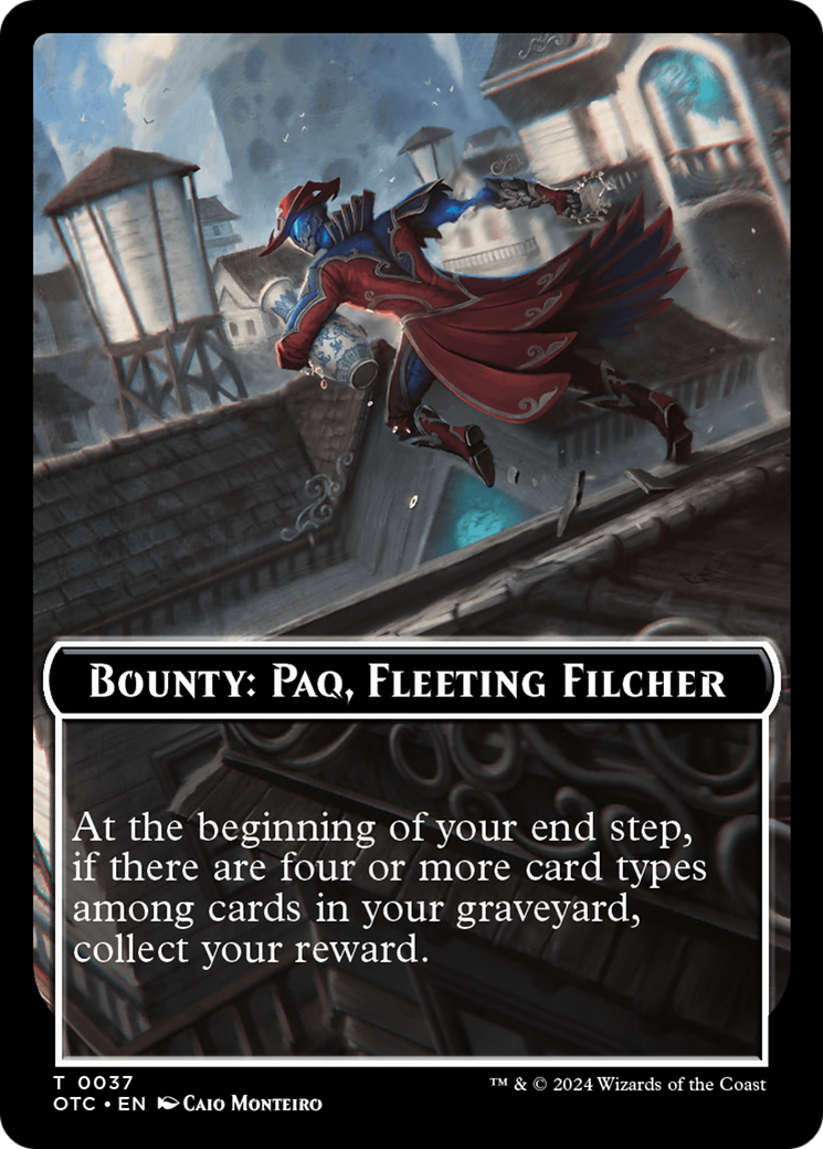 Bounty: Paq, Fleeting Filcher // Bounty Rules Double-Sided Token [Outlaws of Thunder Junction Commander Tokens] | D20 Games