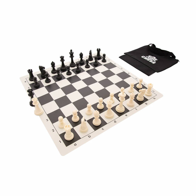 WE Games Best Value Tournament Chess Set - 20 inch: Black