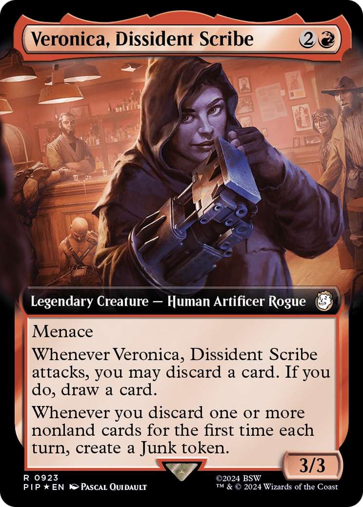 Veronica, Dissident Scribe (Extended Art) (Surge Foil) [Fallout] | D20 Games