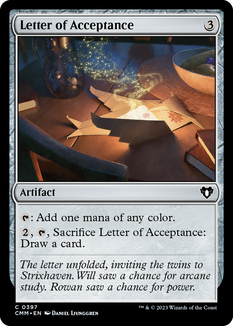 Letter of Acceptance [Commander Masters] | D20 Games