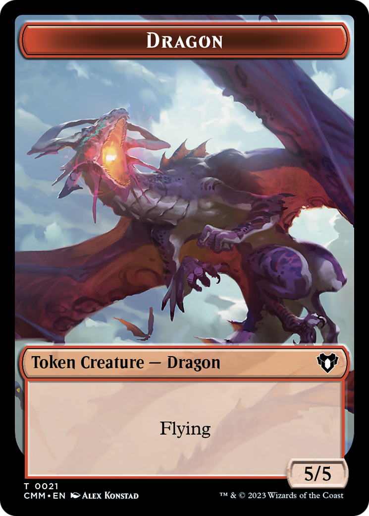 Saproling // Dragon (0021) Double-Sided Token [Commander Masters Tokens] | D20 Games