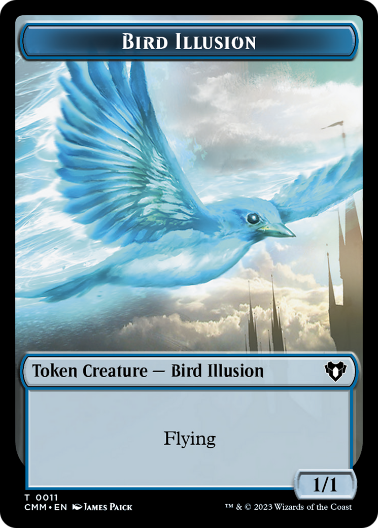 Bird // Bird Illusion Double-Sided Token [Commander Masters Tokens] | D20 Games