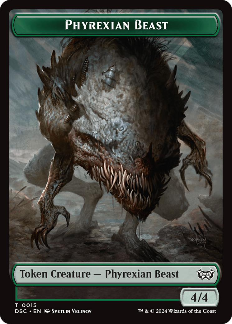 Phyrexian Beast //Manifest Double-Sided Token [Duskmourn: House of Horror Commander Tokens] | D20 Games